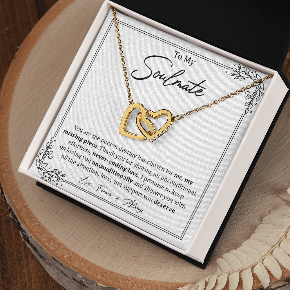 To My Soulmate | Interlocking Hearts necklace