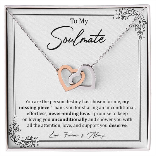 To My Soulmate | Interlocking Hearts necklace