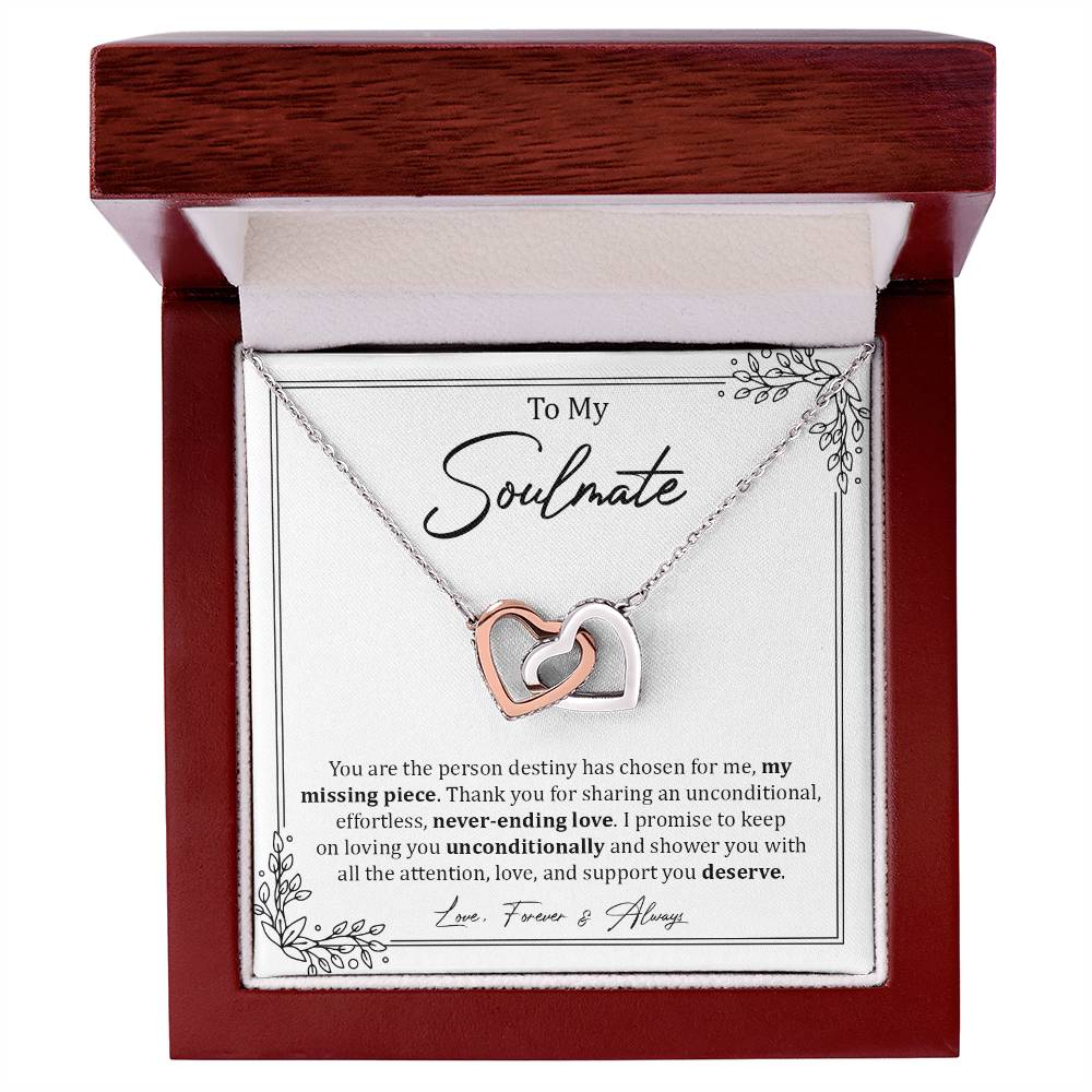 To My Soulmate | Interlocking Hearts necklace