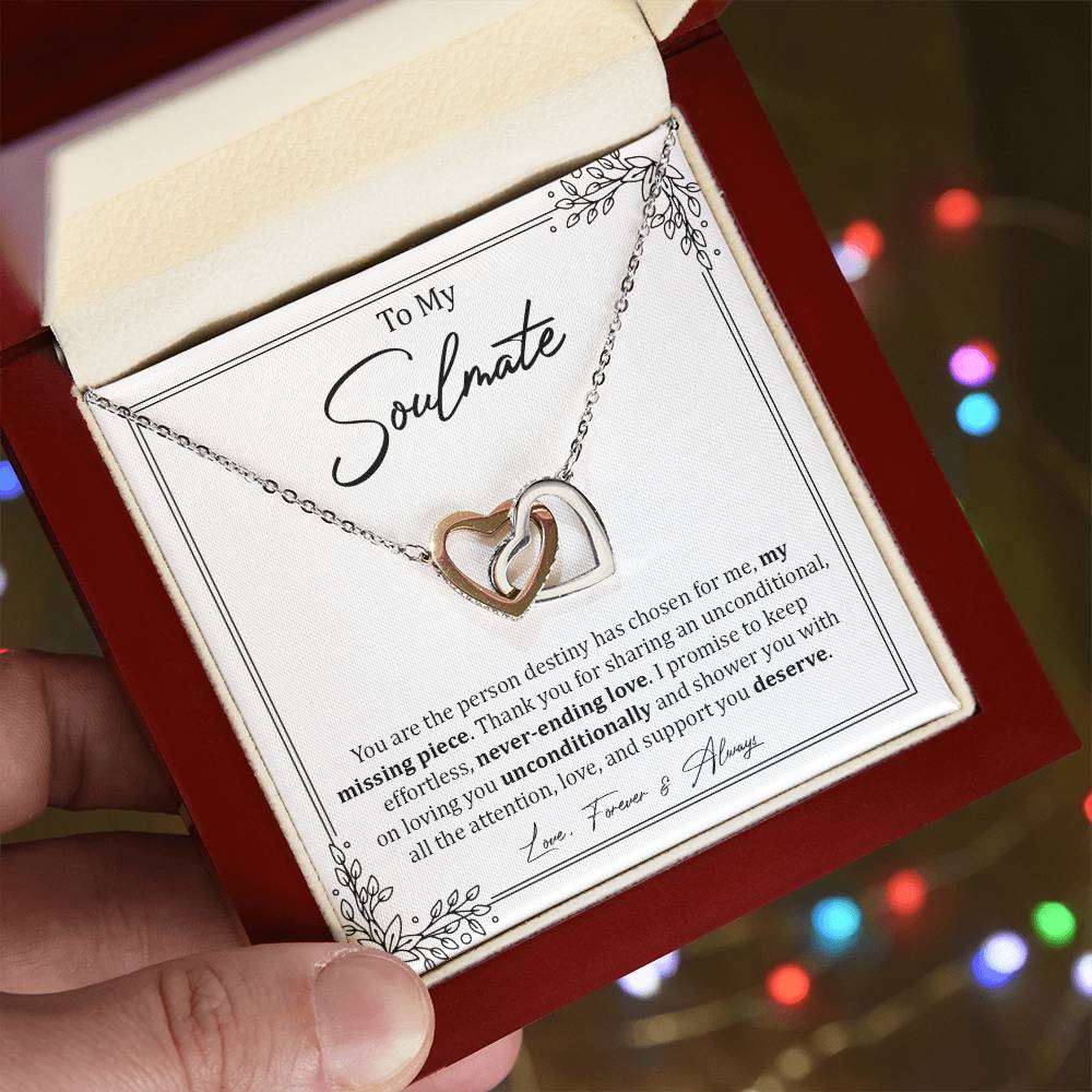 To My Soulmate | Interlocking Hearts necklace